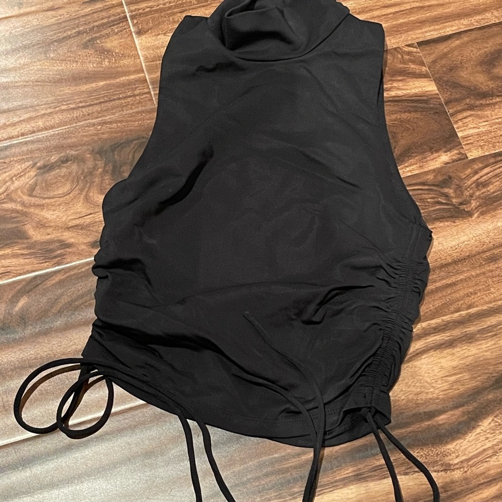 Zara Black Turtleneck Crop Top